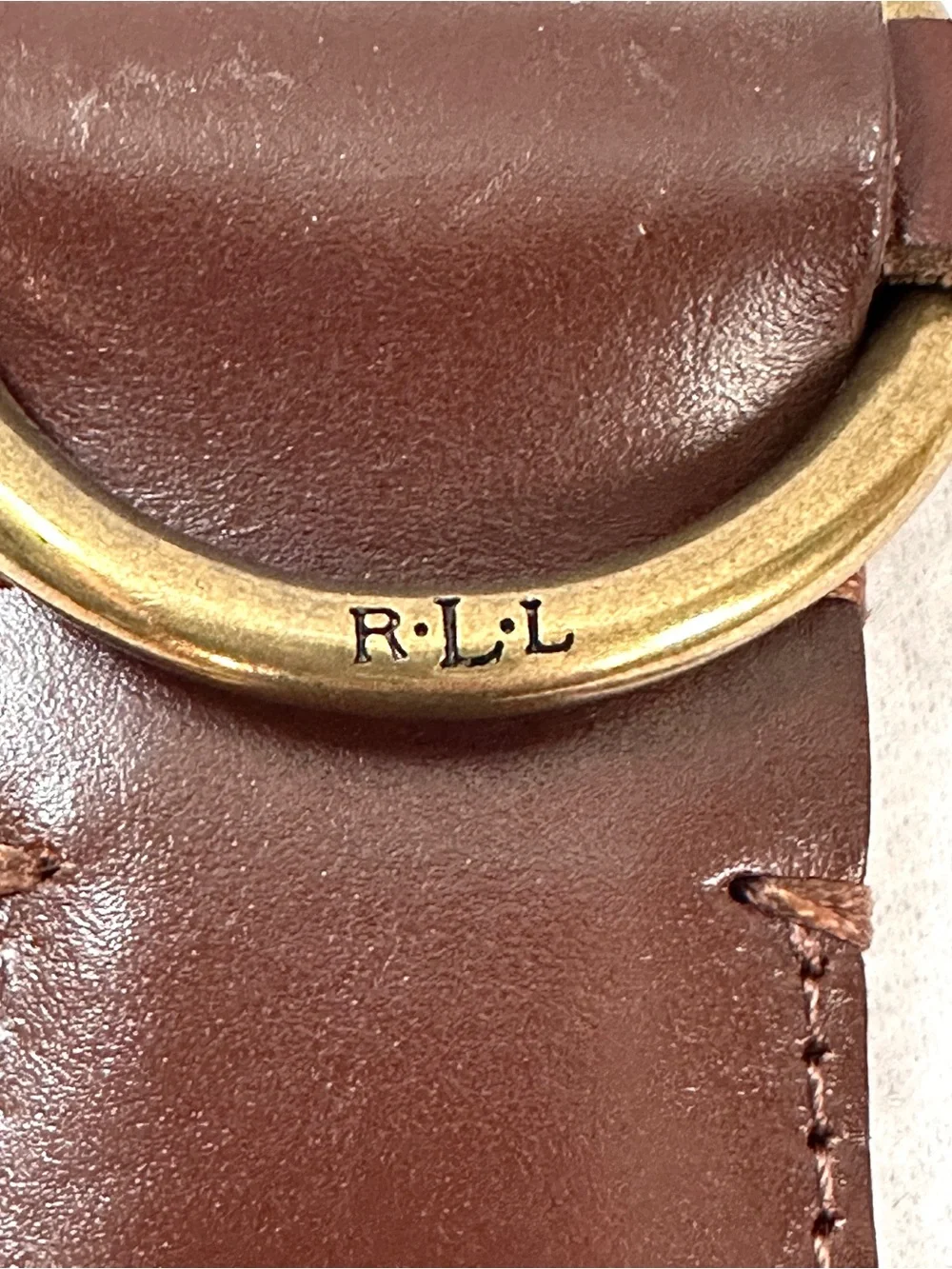 Lauren Ralph Lauren Genuine Leather Belt Womens Small Brown Braided Round Buckle